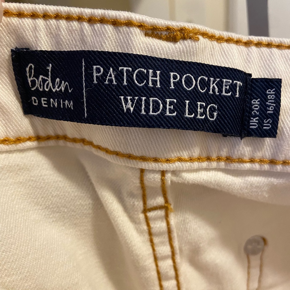 Boden White Wide Leg Jeans - LIKE NEW! - Picture 3 of 5